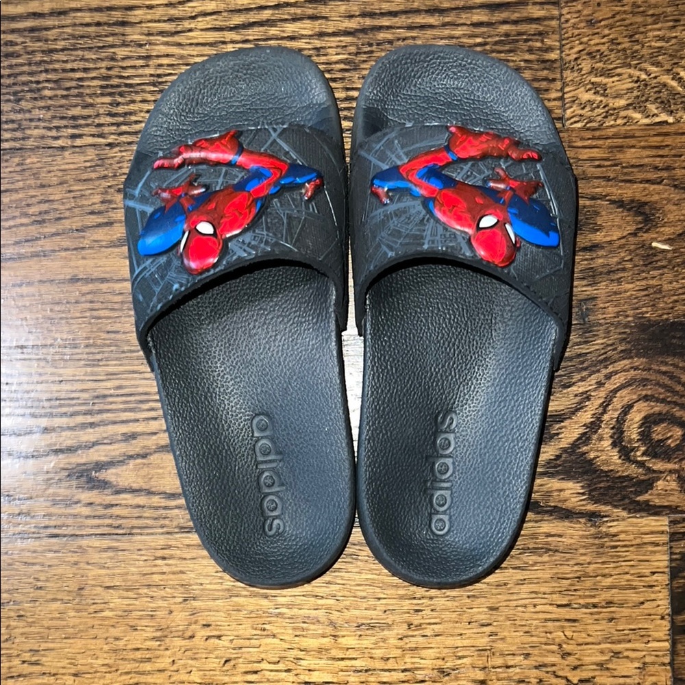 Adidas Kids Spider-Man Slides - Black